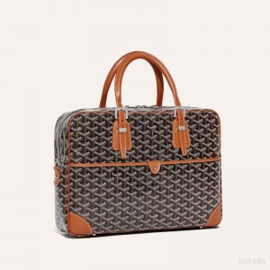 Goyard Ambassade MM Document Case Mustat Ruskea | YUKK0494