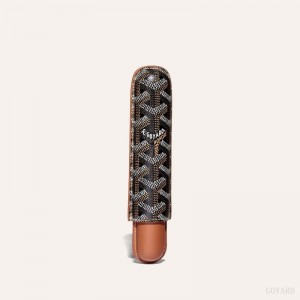 Goyard CHURCHILL SINGLE CIGAR CASE Mustat Ruskea | AQML6887