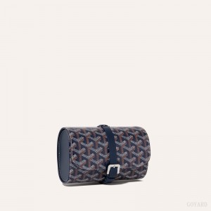 Goyard DOUBLE TRAVEL WATCH CASE Laivastonsininen Sininen | NDHC3666