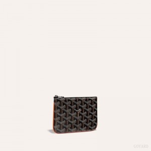 Goyard SÉNAT MINI WALLET Mustat Ruskea | NBXO9730