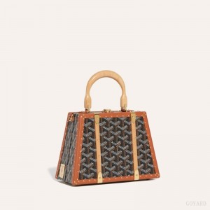 Goyard Saïgon Mini Trunk Bag Mustat Ruskea | SXAU6991