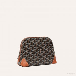 Goyard Vendôme Cosmetic Pouch Mustat Ruskea | PAEC7806