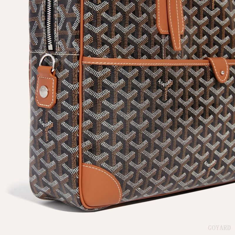 Goyard Ambassade MM Document Case Mustat Ruskea | YUKK0494