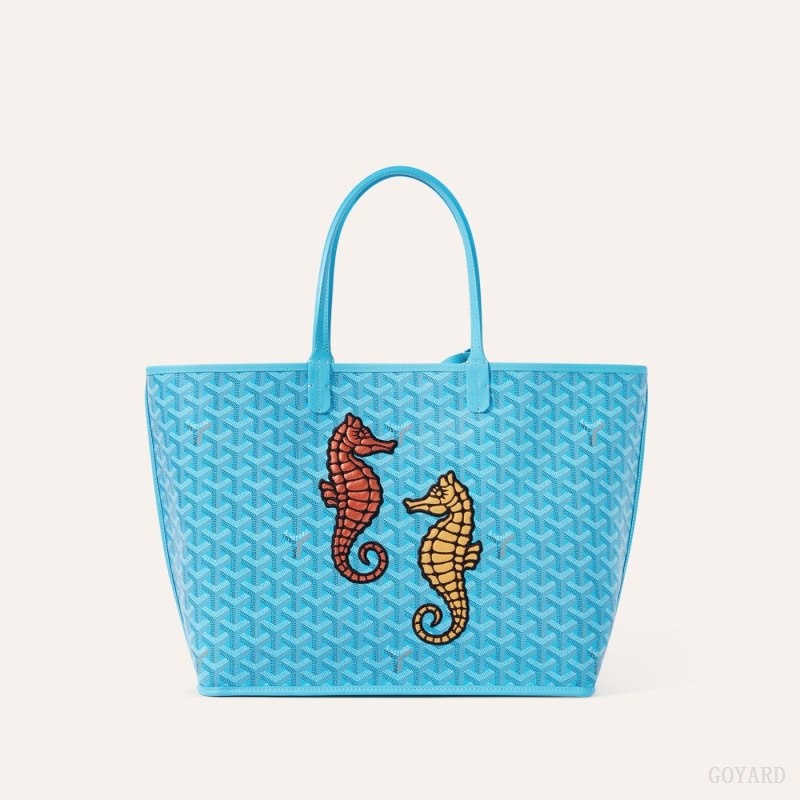 Goyard Anjou PM Seahorse Embroidery Turkoosi | MAUH3197