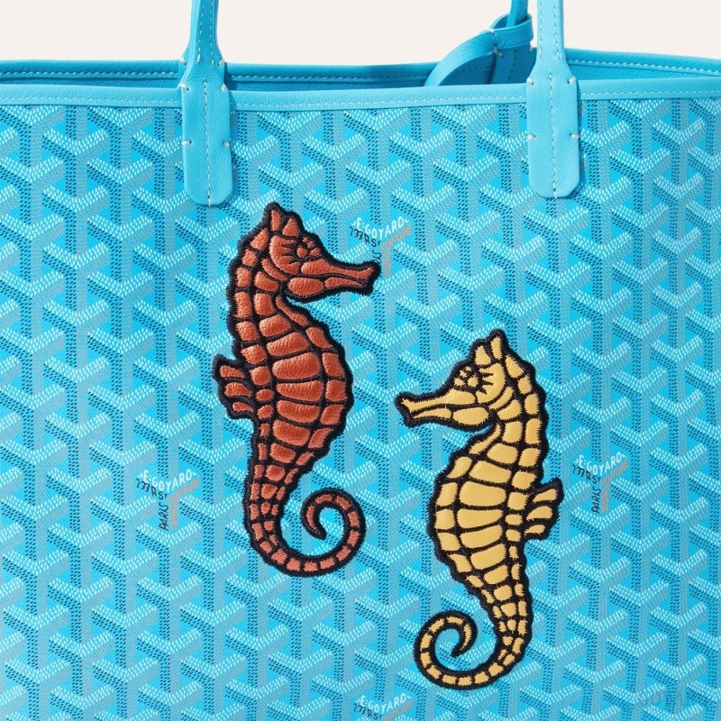 Goyard Anjou PM Seahorse Embroidery Turkoosi | MAUH3197