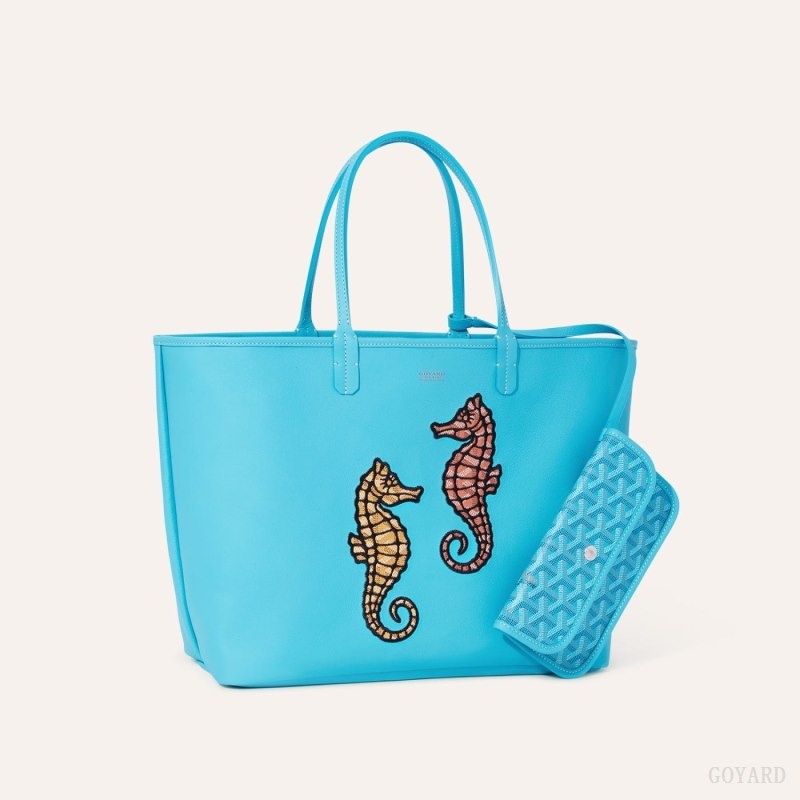 Goyard Anjou PM Seahorse Embroidery Turkoosi | MAUH3197