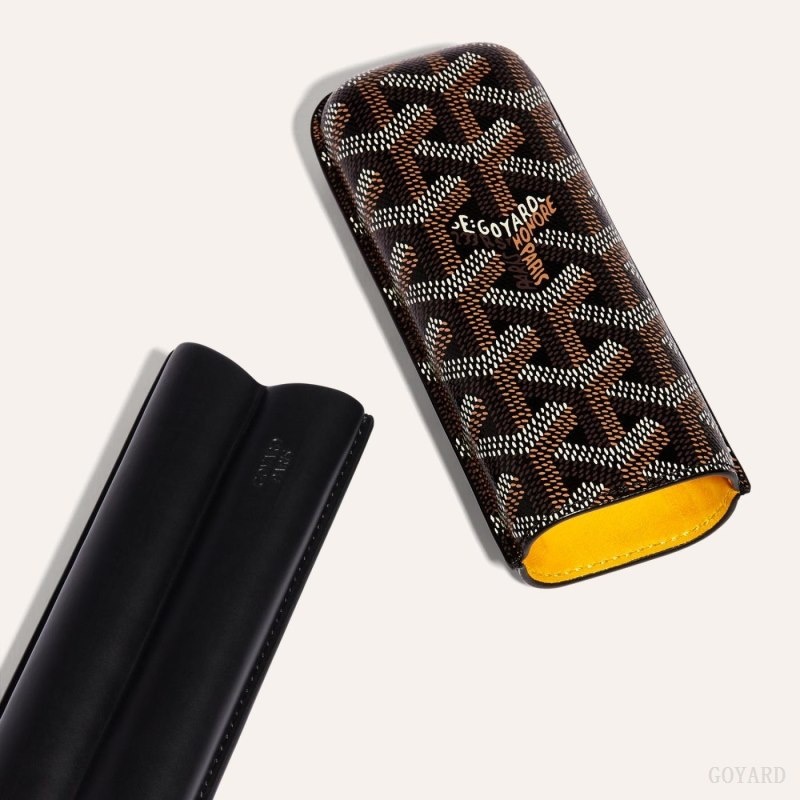 Goyard CHURCHILL 2 CIGAR CASE Mustat | KYFF8313