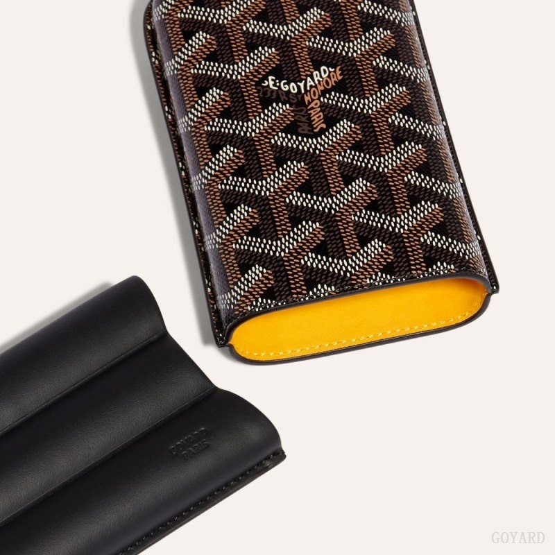 Goyard CHURCHILL 3 CIGAR CASE Mustat | KFRI3185