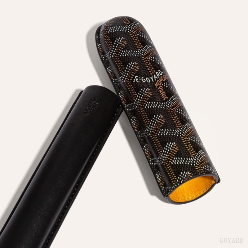 Goyard CHURCHILL SINGLE CIGAR CASE Mustat | FHCX4981