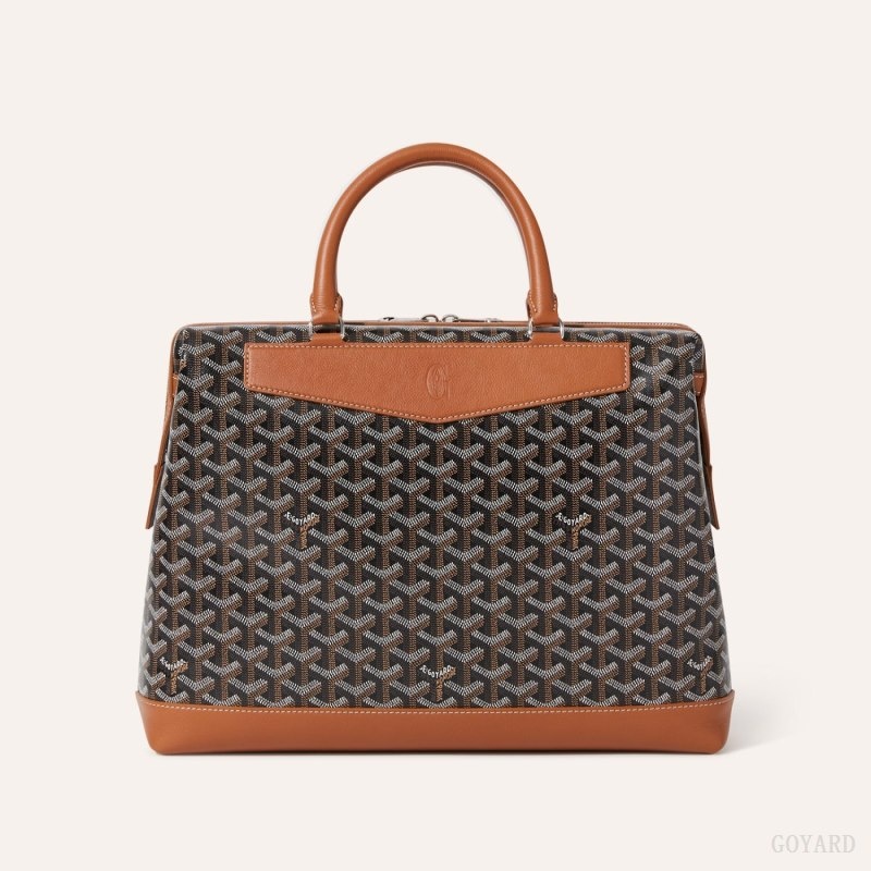 Goyard Cisalpin Document Case Mustat Ruskea | TQFE9709