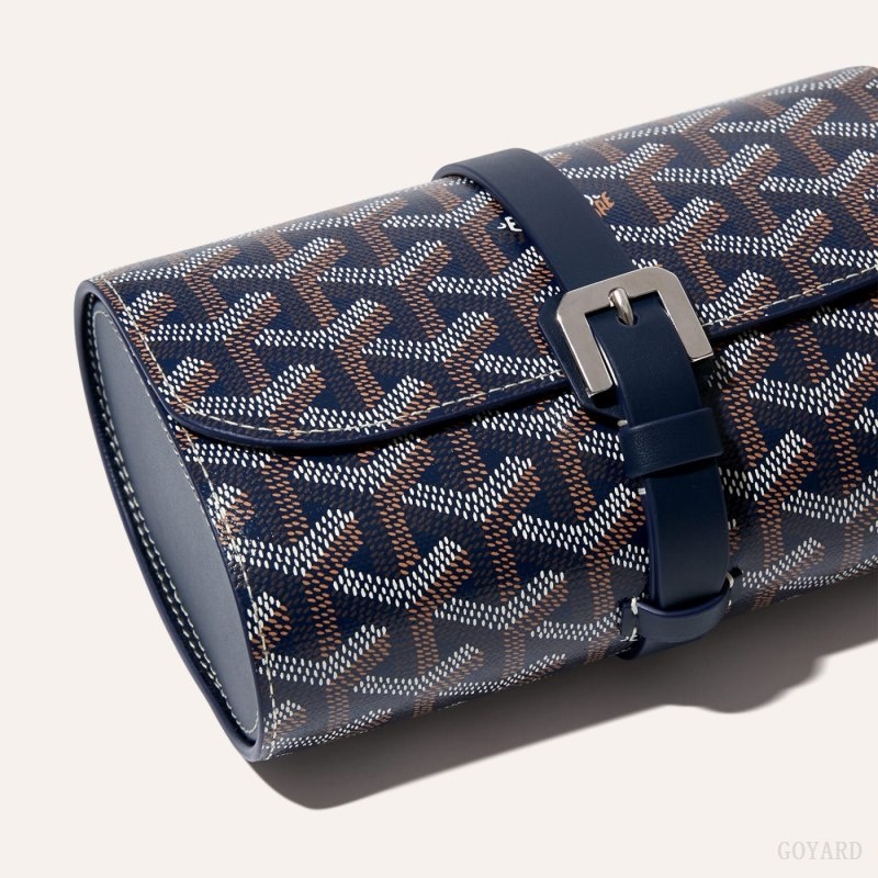 Goyard DOUBLE TRAVEL WATCH CASE Laivastonsininen Sininen | NDHC3666