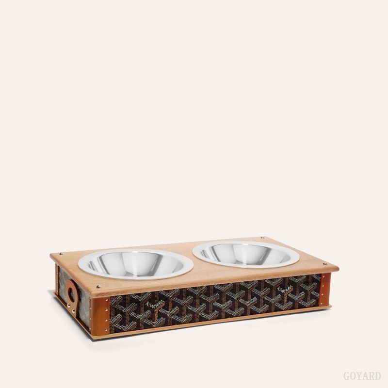 Goyard EDMOND DOUBLE BOWL Mustat Ruskea | EXGC4456