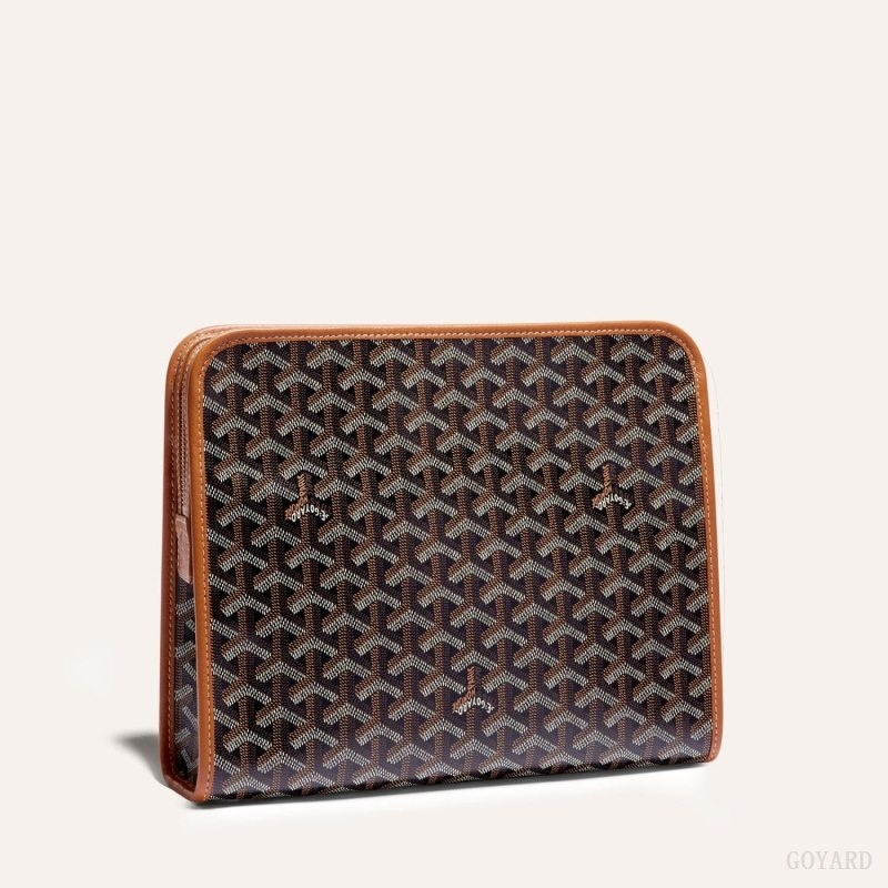 Goyard JOUVENCE GM TOILET BAG Mustat Ruskea | YKSU8486