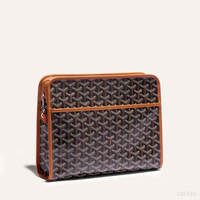 Goyard JOUVENCE GM TOILET BAG Mustat Ruskea | YKSU8486