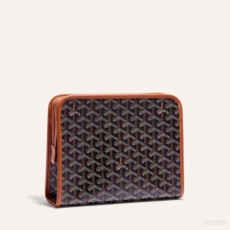 Goyard JOUVENCE MM TOILET BAG Mustat Ruskea | UQAM2101