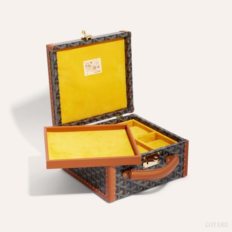 Goyard JOUX 6 WATCH CASE Mustat Ruskea | NEDE8265