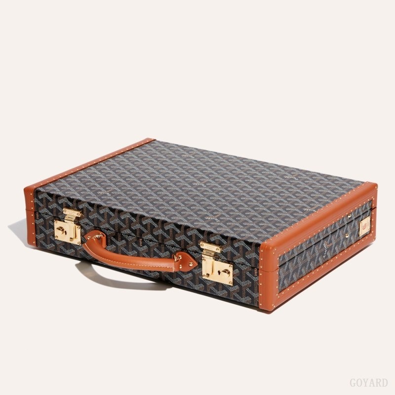 Goyard Manoir PM Document Case Mustat Ruskea | CDVG4025