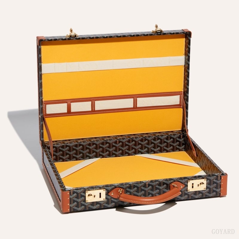 Goyard Manoir PM Document Case Mustat Ruskea | CDVG4025