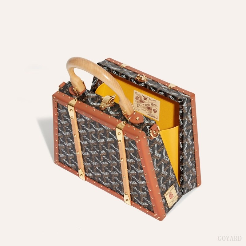 Goyard Saïgon Mini Trunk Bag Mustat Ruskea | SXAU6991