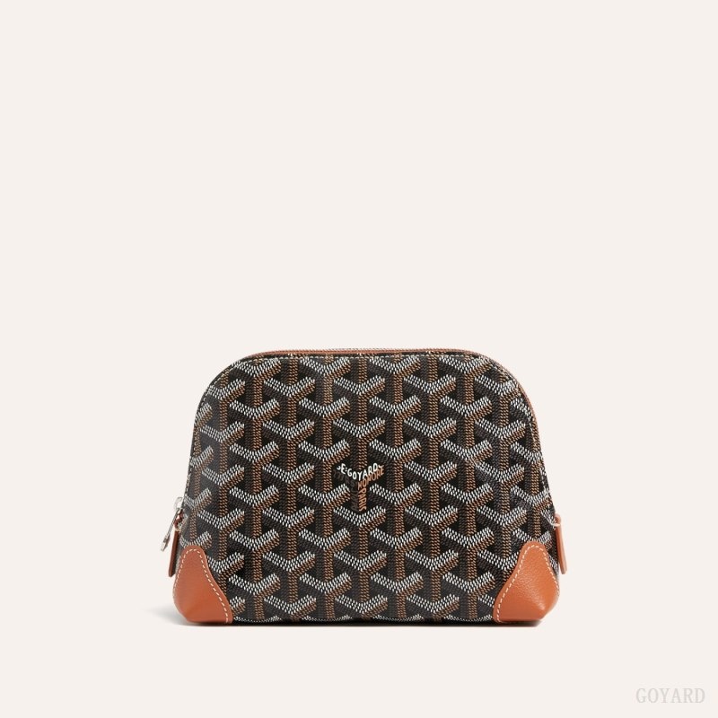 Goyard Vendôme Cosmetic Pouch Mustat Ruskea | PAEC7806