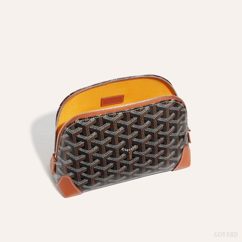 Goyard Vendôme Cosmetic Pouch Mustat Ruskea | PAEC7806